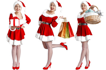 Santa Claus woman and winter time 