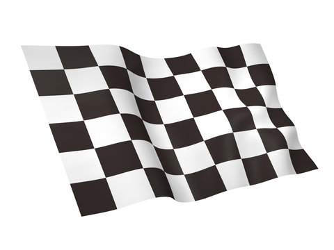 3D illustration of race flag