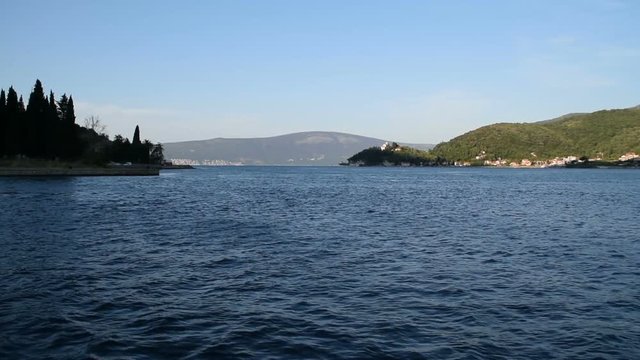 view of Lepetane - Kamenari At Bay Of Kotor, Montenegro from Ferry boat