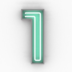 neon sign number 1 3d render