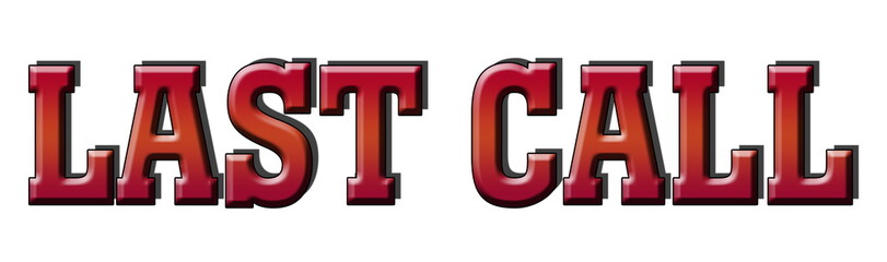 last call 3d red logo stamp banner