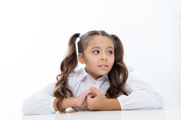 knowledge day. small girl child in school at knowledge day. small child girl in school.