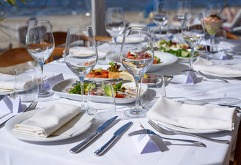 Abstract empty of wine glasses, sky background