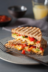 grilled cheese sandwich with avocado and tomato
