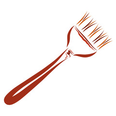 Brown brush for coloring hair or work