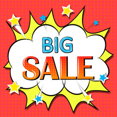 Big sale banner, signboard, decor for the store. Special offer. Background, vector.
