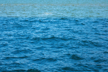Aerial view of Dark and light Blue colors (two) river water surface.