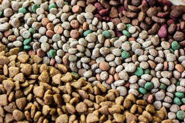 Dry pet food background
