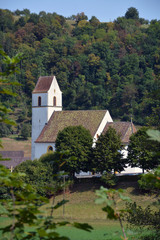 Fototapeta na wymiar Pfarrkirche von Hornussen, Kanton Aargau