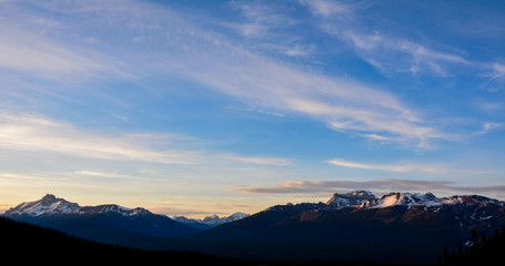 Mountain Range at Sunset