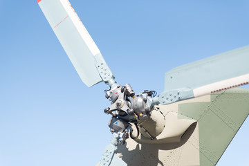 helicopter rotor on the sky background