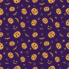 Fototapeta premium Halloween seamless pattern background - Vector