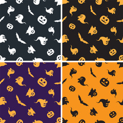 Halloween seamless pattern background - Vector