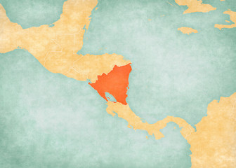 Map of Central America - Nicaragua