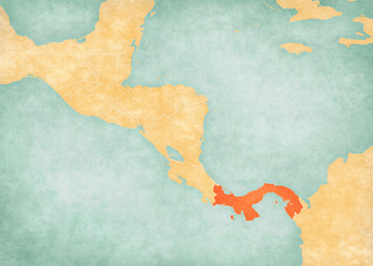 Map of Central America - Panama