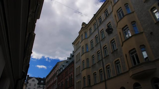 Stockholm wealthy area houses time lapse