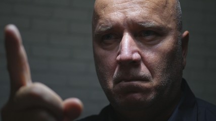 Upset Businessperson Image Warning Pointing with Finger