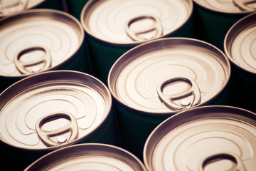 Cans close up