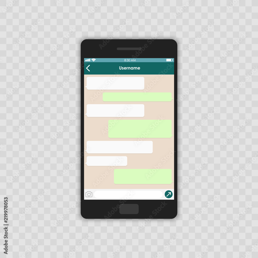 Poster social network concept. blank template. messenger window. chating and messaging concept. chat app te