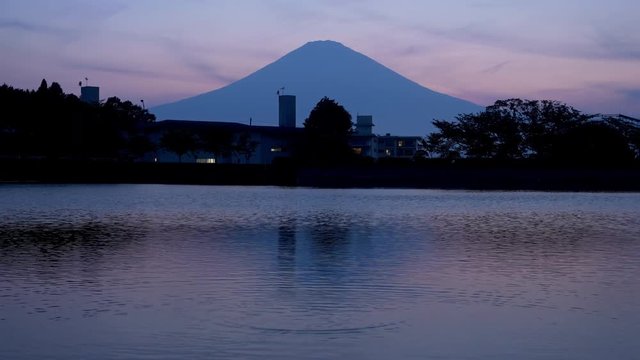 Mt. Fuji Reflected in Lake Higashiyama in Gotemba City, Shizuoka Prefecture (time lapse)
