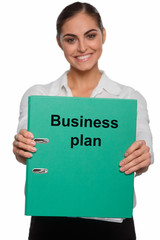 Happy businesswoman with a brilliant plan