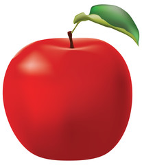 Apple with leaf