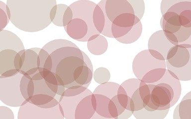 Multicolored translucent circles on a white background. Red tones. 3D illustration