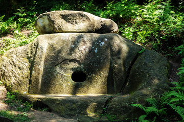 Ancient burial structure dolmens in the mountains of the North Caucasus.
