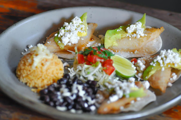 BLACKENED FISH TACOS WITH AVOCADO