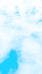 Background of abstract white color smoke isolated on blue color background. The wall of white fog. 3D illustration