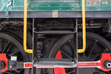 Detail of Wheels on Train Engine