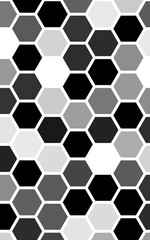 White honeycomb with a gradient color. Isometric geometry. 3D illustration