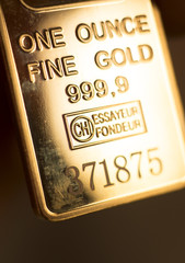 Gold bullion ingot 999.9 bar