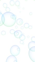 Light pastel colored background with pink bubbles. Wallpaper, texture blue balloons. 3D illustration