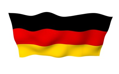 Flag of Germany. Wide format 3D illustration. State symbol of the Federal Republic of Germany. 3D rendering