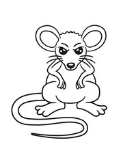 böse gefährlich wütend verärgert maus süß niedlich klein nager hamster comic cartoon clipart