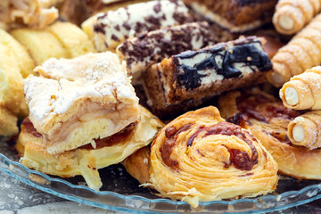 platter with cakes