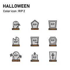 Halloween line color icon : RIP set 2