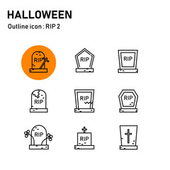 Halloween outline icon : RIP set 2