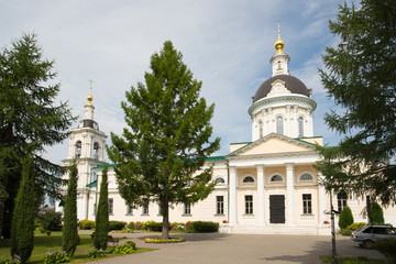 Fototapeta na wymiar Kolomna, Russia. Church Of Michael Archangel Under Blue Sky In Sunny Day In Summer. Classical Orthodox Temple.