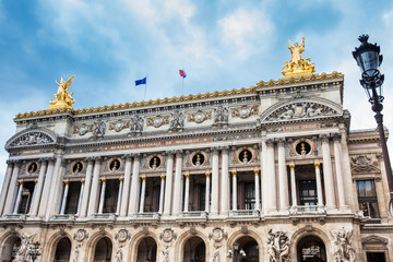 Fototapeta na wymiar National academy of the music also called Opera Garnier in a cold winter day in Paris France