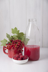 Berry sauce made from red currants and raspberries