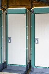 Portable toilets or mobile toilets used in a variety of situations , Japan
