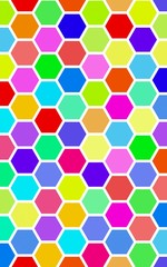 Honeycomb many color, multicolored. Isometric geometry. 3D illustration