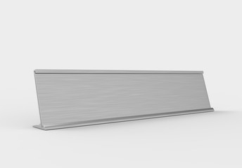 Blank frame Door and Wall Signage or name plate with brushed metal plate. 3d render illustration.