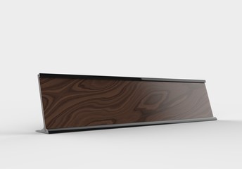Blank frame Door and Wall Signage or name plate with brushed metal plate. 3d render illustration.
