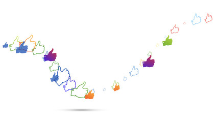 icone, mi piace, mano, manina, consenso, 