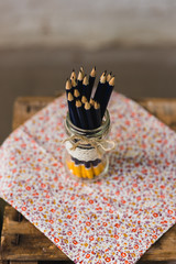 Decoration objects for events and weddings in rural and retro style.