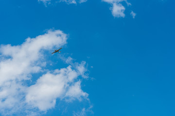 Blue propeller plane background
