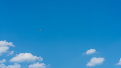 Blue propeller plane background